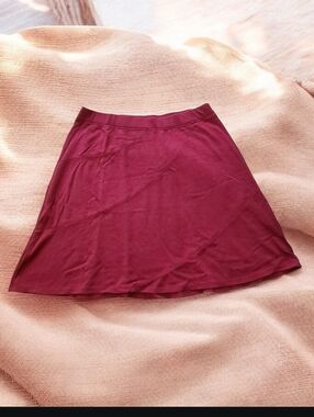 Wine Red A-Line Skirt